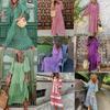 2023 Autumn New Independent Station Hot-selling Geometric Printing Bubble Sleeve Dress Street Fried Street Large Size Women's Clothing