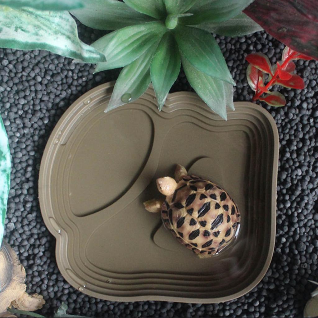 Reptilien Wassernapf aus Kunststoff Mehrstufiges Badebecken zum Einweichen für Schildkröten Füttern Baden Lebensraum Wasserschüssel mit Rampen