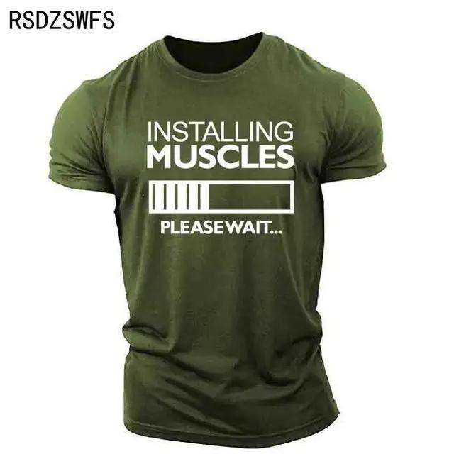 Mens TShirt 3D Retro Gym Printed Round Neck Short Sleeve Top Summer Fashion Loose Fitness Sportswear Quick Dry Mens Clothing