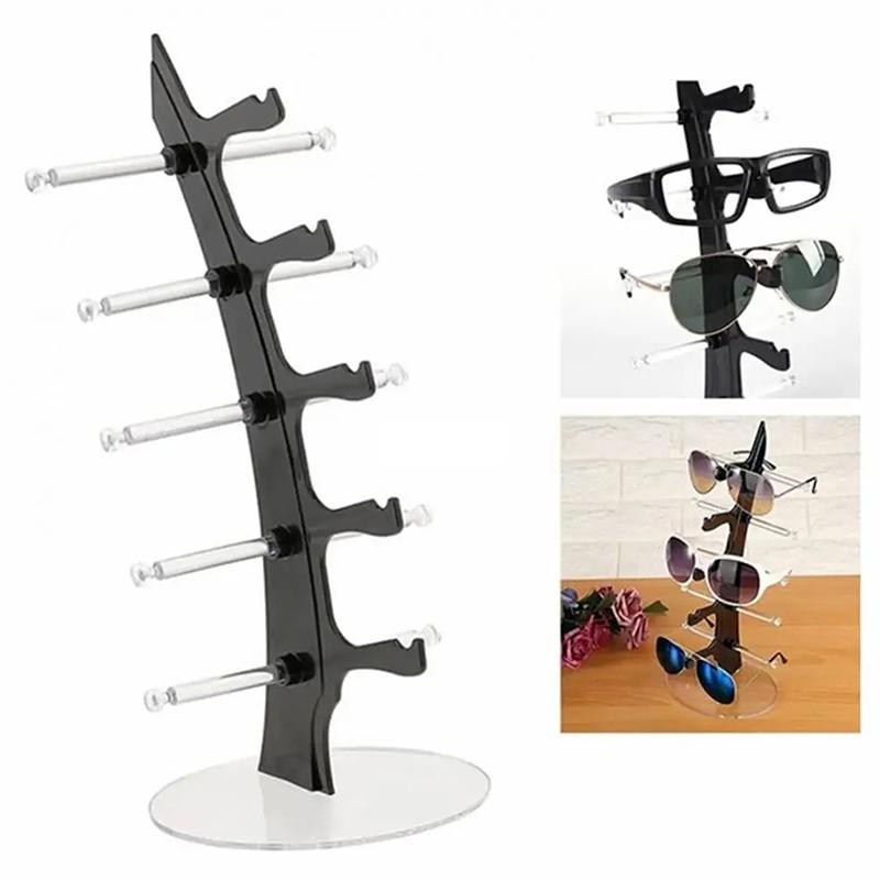 Acrylic Eyeglass Holder 5-tier Optical Glasses Organizer Stand Boat Arc Design Eyewear Holder Display Ski Goggles Storage Rack