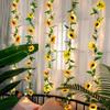 Artificial Sunflower Plant Festoon LED String Light Wedding Holiday Garland Lamp for Outdoor Garden Home Camping Room Decoration