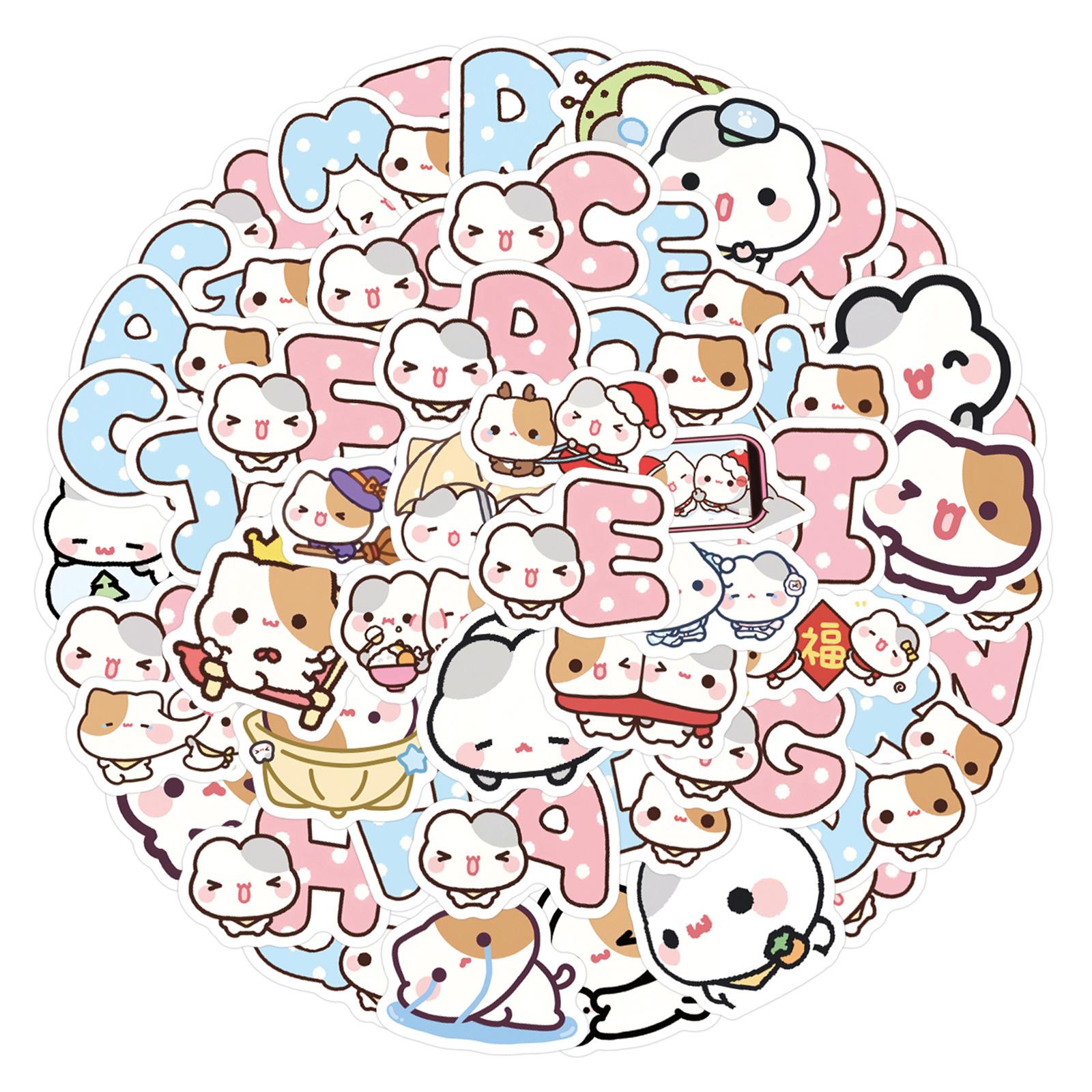 

105 Blush Kitten Bunny Teeth Graffiti Stickers Decorate Refrigerator Skateboard DIY Personalized Stickers