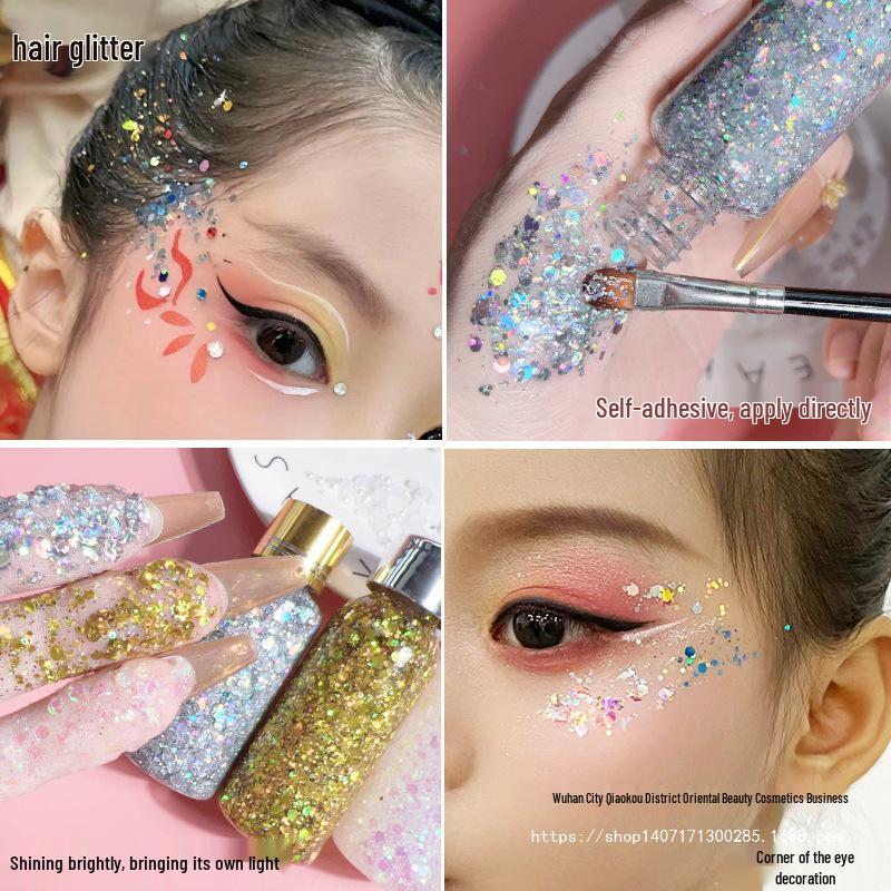 VNKT Super Shimmer Liquid Glitter Eyeshadow: Shimmering, Pearlescent Glitter for Stage Makeup and Student Performances.