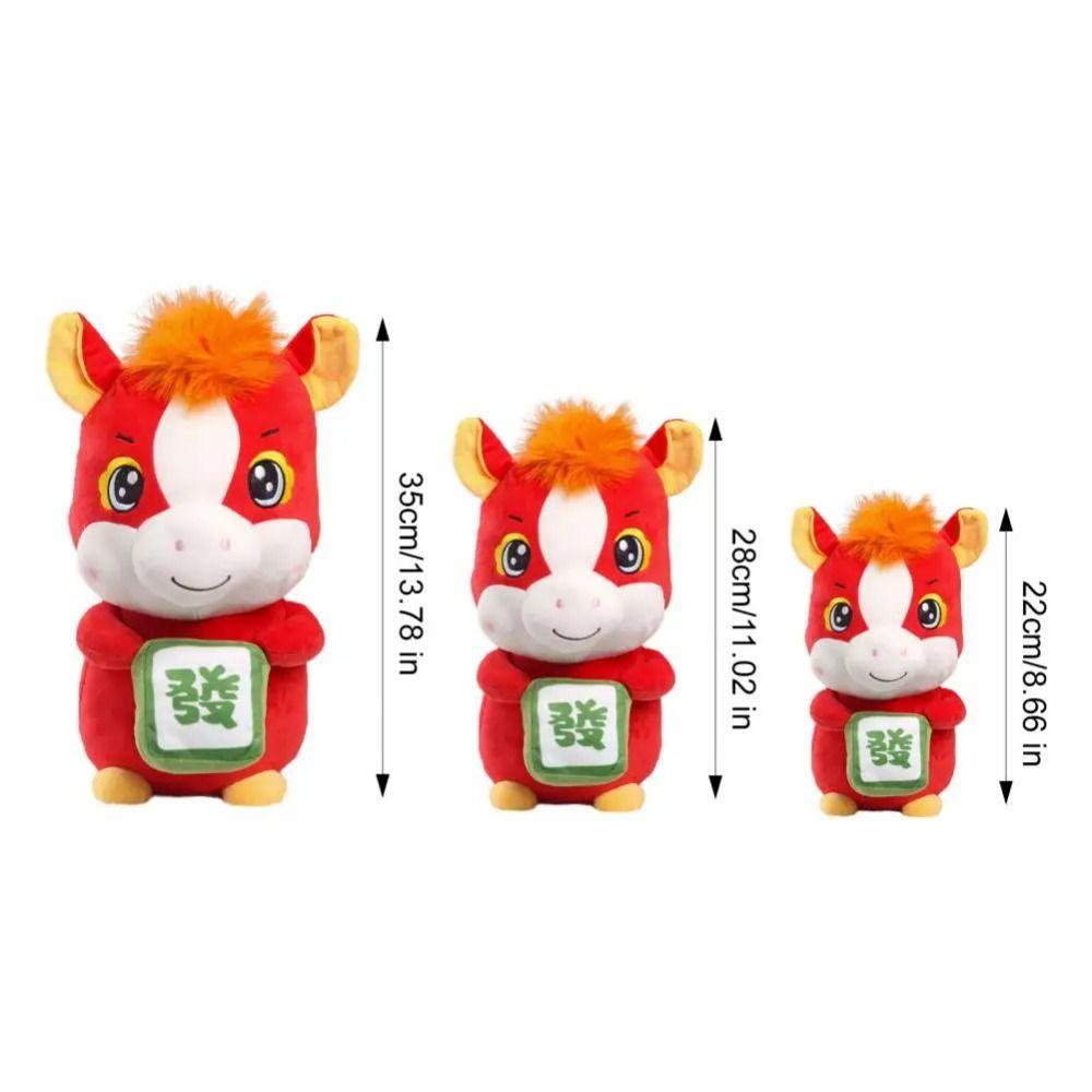Cute Horse Plush Doll Adorable Zodiac Horse Doll Lively Year Horse Mascot  Office Desk