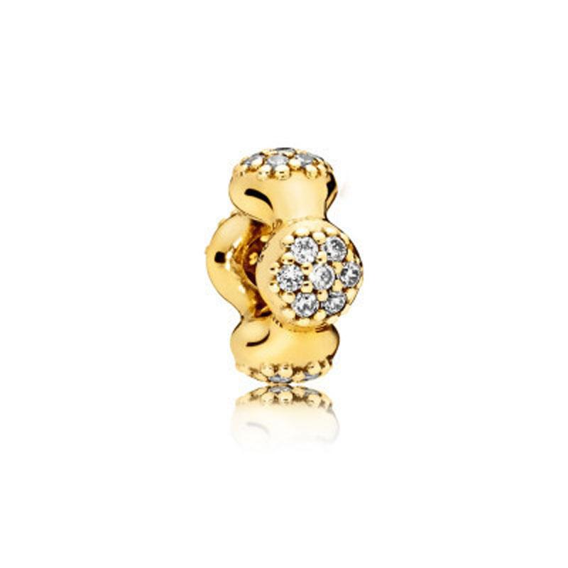 Sparking Gold Animal Heart Clip Charm Beads Dangle Fit Original Snake Bracelet Necklace Beads For Diy Jewelry Women Gift