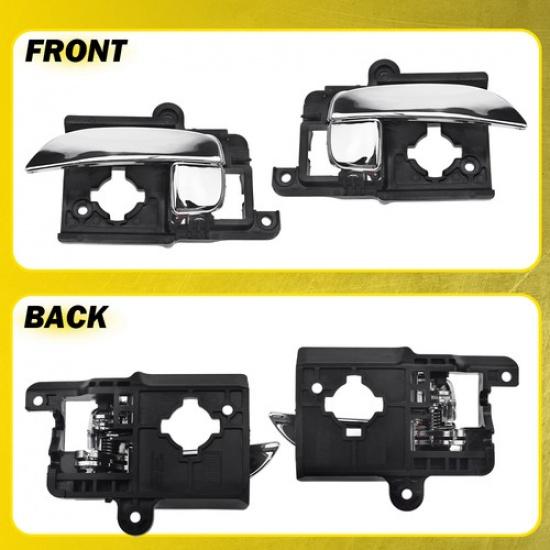 Interior Door Handle For 2007-2010 Hyundai Elantra Front Rear LH RH Sedan Chrome