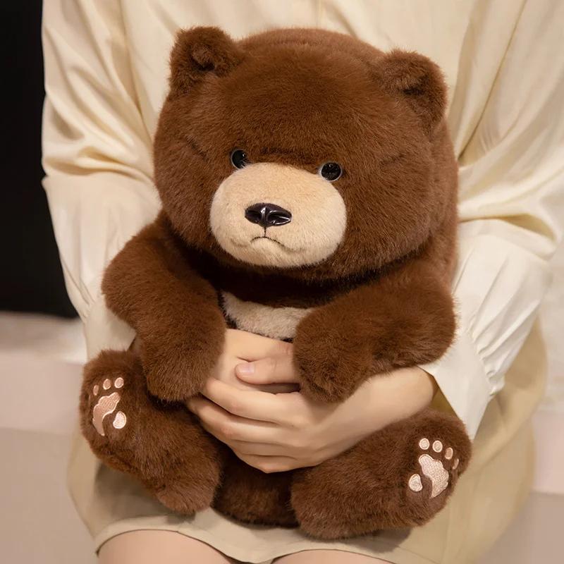 Fluffy Chubby Brown / White Bear Plush Doll Stuffed Cartoon Bear Toys For Children Nice Birthday Gift For Friends Sleep Mate