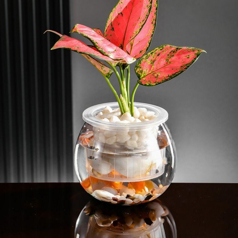 Multi-functional Transparent Hydroponic Vase Plastic Mini Fish Tank Decorative Flower Pot Office