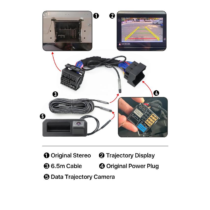 GreenYi Canbus Dynamic Camera For VW Tiguan Ll 2016~2023 Rear View Camera Reversing CAM For MlB Unit Original Screen Plug&Play
