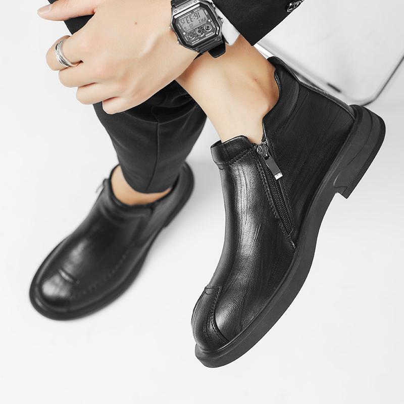 Модные мужские модные брендовые ботинки челси из натуральной кожи — фото 4