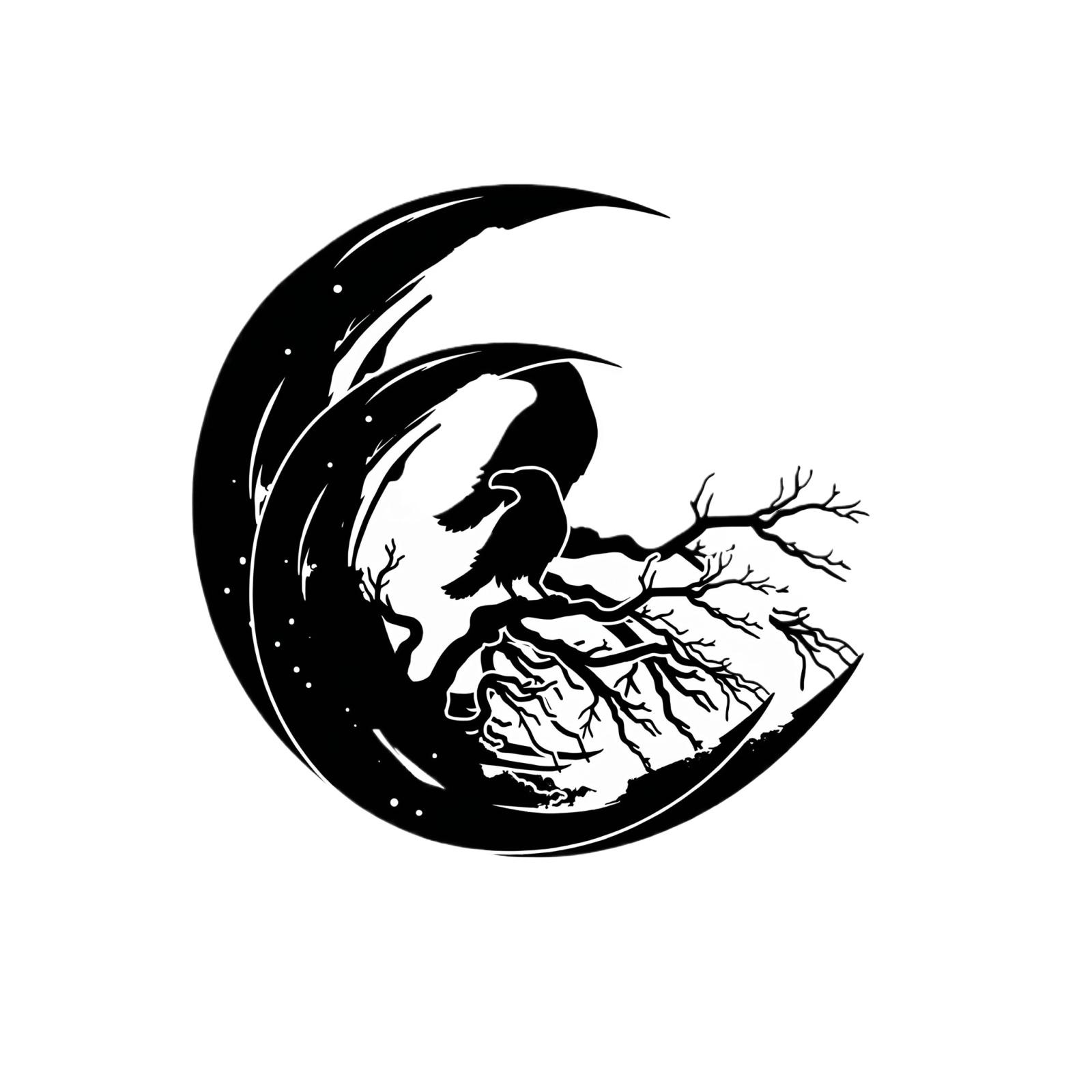 

Metal Wall Art Silhouette Crow and Moon Rusted Iron Decorative Sculpture Rustic Style Metal Wall Hanging Indoor Outdoor Decoration one size чорний