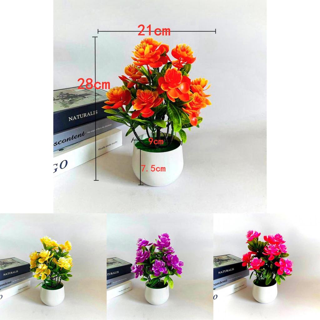 Künstlicher Blumentopf Gelb Rosa Lila Orange Blüten Für Heimdeko