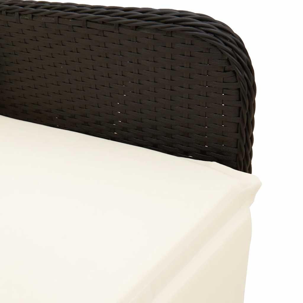 Vidaxl 7-Cz. Bistro Furniture Set with Cushions, Black, Poly Rattan