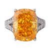 Jewelry Copper Bottom Gold-Plated High Carbon Diamond Ice Flower Square Diamond Copper Setting Temperament Retro Ring Women 12 * 16