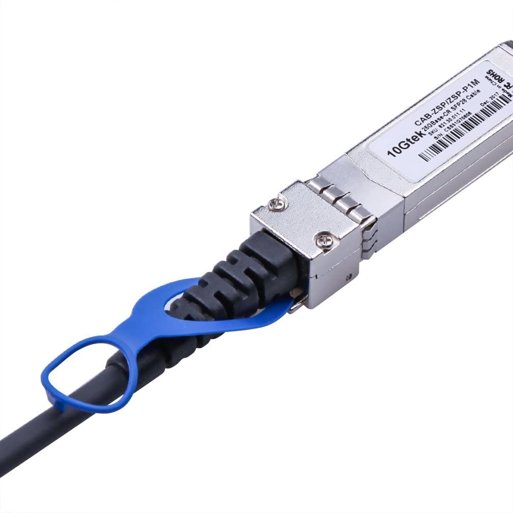 10Gtek 25G SFP28 SFP+ DAC Cable 25GBASE-CR SFP28 To SFP28 Passive Direct Connection Copper Wire Twinax Cable Compatible with Cisco SFP-H25GB-CU1M, Mer