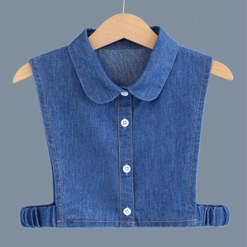 Kids Fake Collar Shirt Cotton Necktie False Collar Children Denim Detachable Shirt Collar Boys Girls Collares Mujer Faux Col
