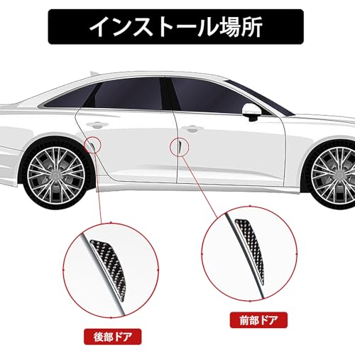 Ysemco Car Door Corner Guards, Carbon-look, Scratch-resistant, Pack of 2 (Door Guards (Silver 1))