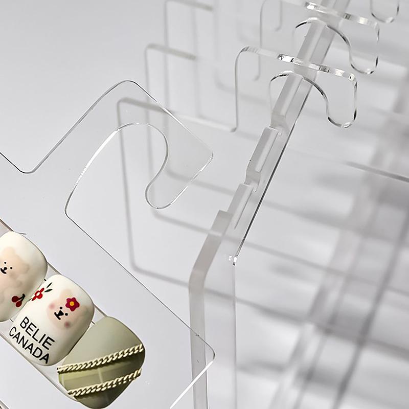 Ins Transparent Acrylic Hook Style Nail Art Display Rack Board Gel Color Works Sample Exhibition Tools