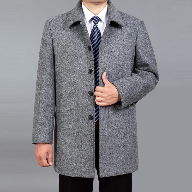 Men Wool Coat Autumn Winter Wool Overcoat Woolen Jacket Male Pea Coat Plus Size 7XL
