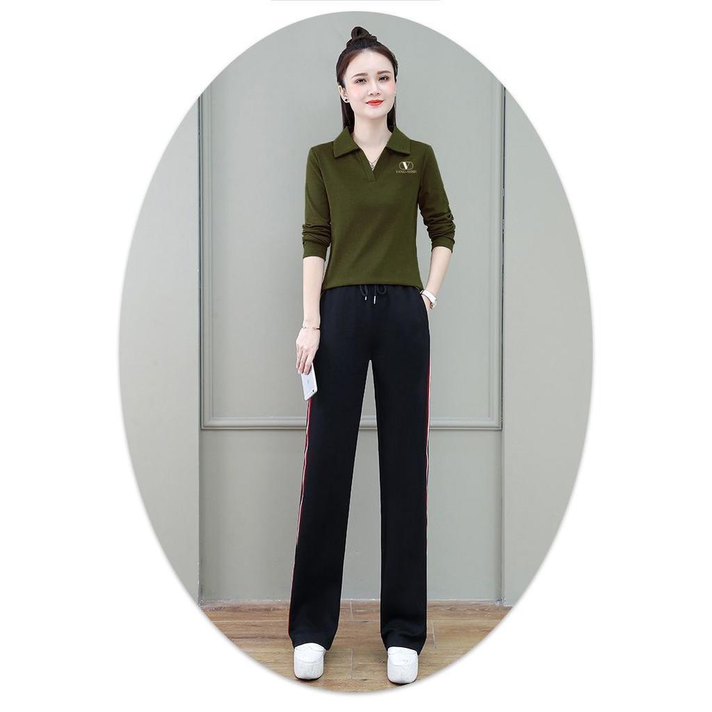 Spring Autumn Women's Long Sleeve Polo Shirt Plus Sizes Slimming Effective Fashion Versatile Top for Ladies