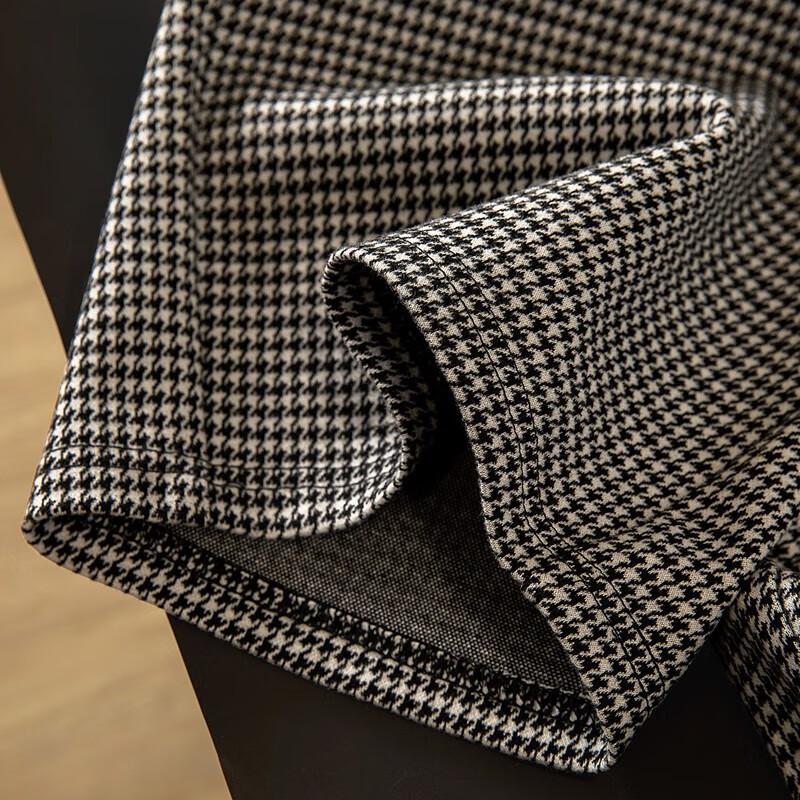 Women's Houndstooth Wide-Leg Drawstring Pants