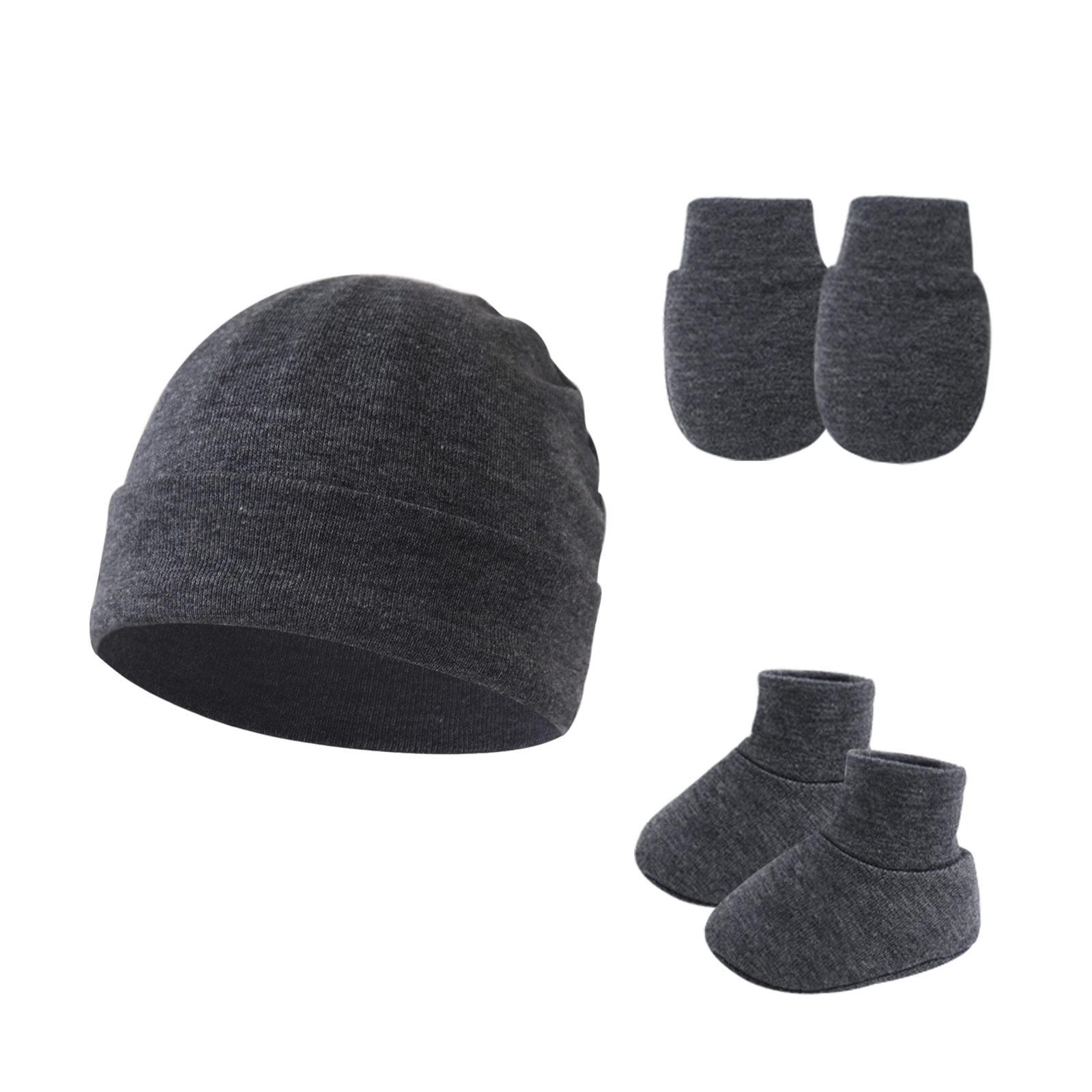 

Комплект одежды для новорожденных, хлопковый чепчик с варежками и пинетками, комплект защиты для младенцев, удобный для младенцев в возрасте от 0 до 6 месяцев