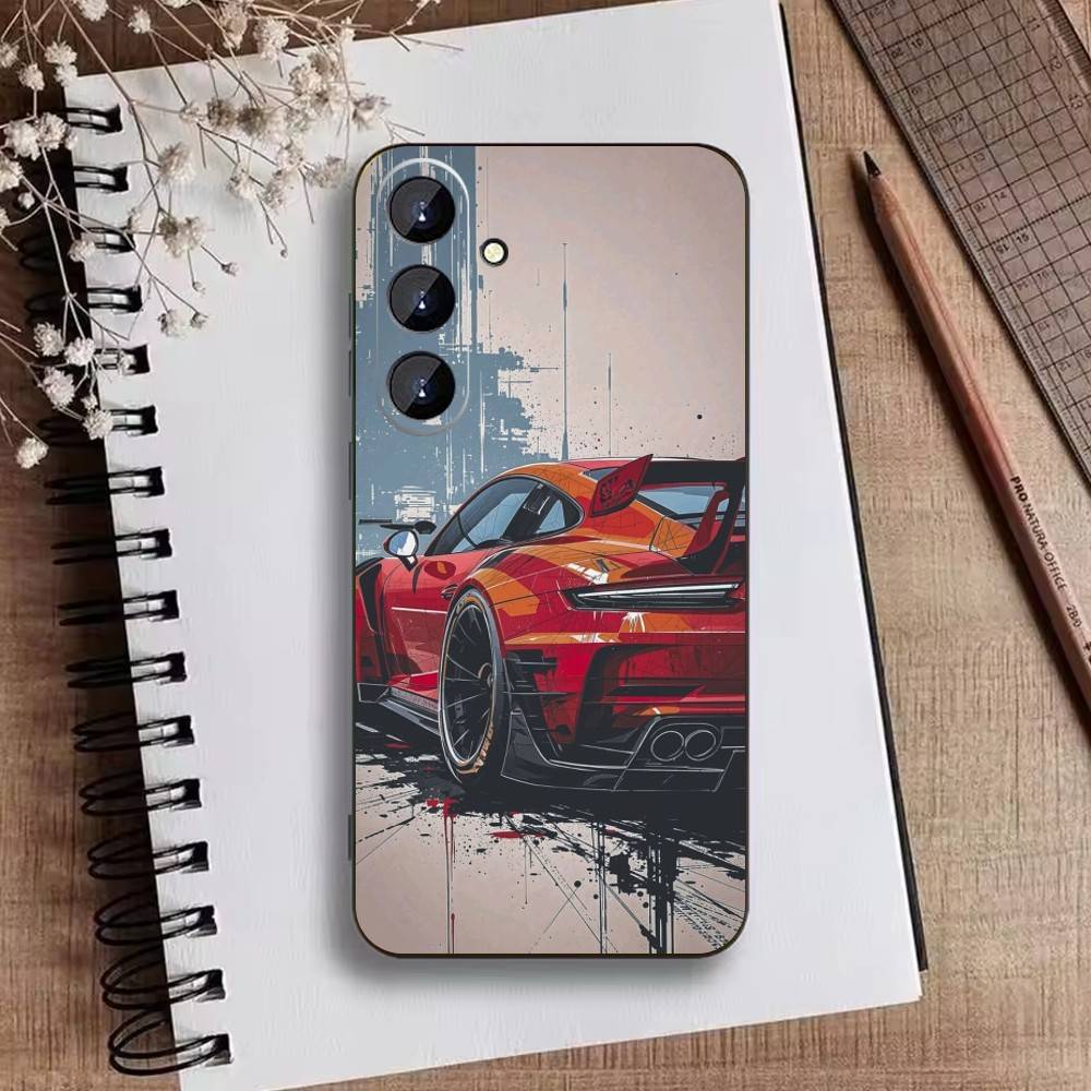 Sport Car Phone Case For Samsung Galaxy A73,A21s,A22,A31,A52,A53,A71,A41Soft Black Shell