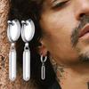 Fashion Stainless Steel Blade Earrings Vintage Razor Hollow Drop Earrings Women Men Punk Jewelry Hip Hop Street Dangle Earrings
