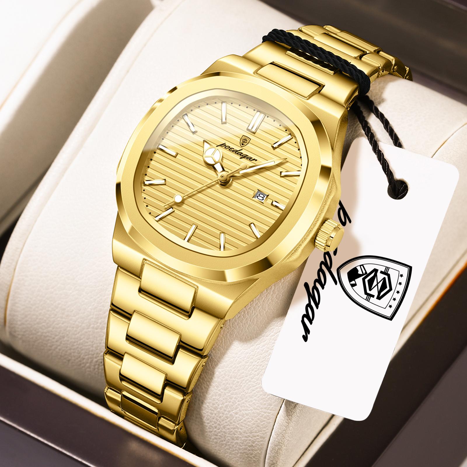

POEDAGAR Elegant Women s Watch Waterproof Luminous Date Fashion Ladies Wristwatch Stainless Steel Quartz Watches золотой
