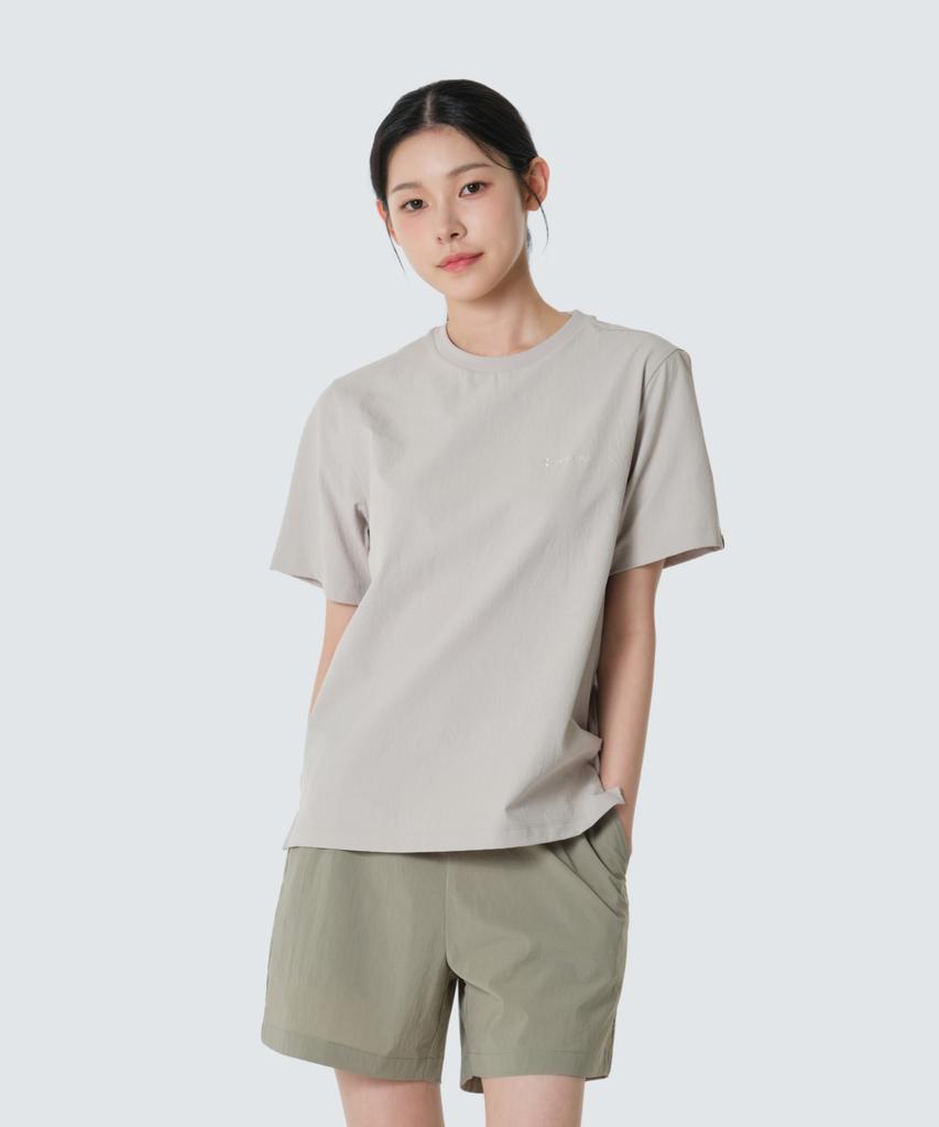 SNOWPEAK APPAREL Classic Woven Women'S Short Sleeve T-Shirt (S26Mwtts17) Sand Beige