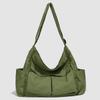 Literary canvas bag, female casual mailman bag, large-capacity shoulder messenger bag, male student class tote bag
