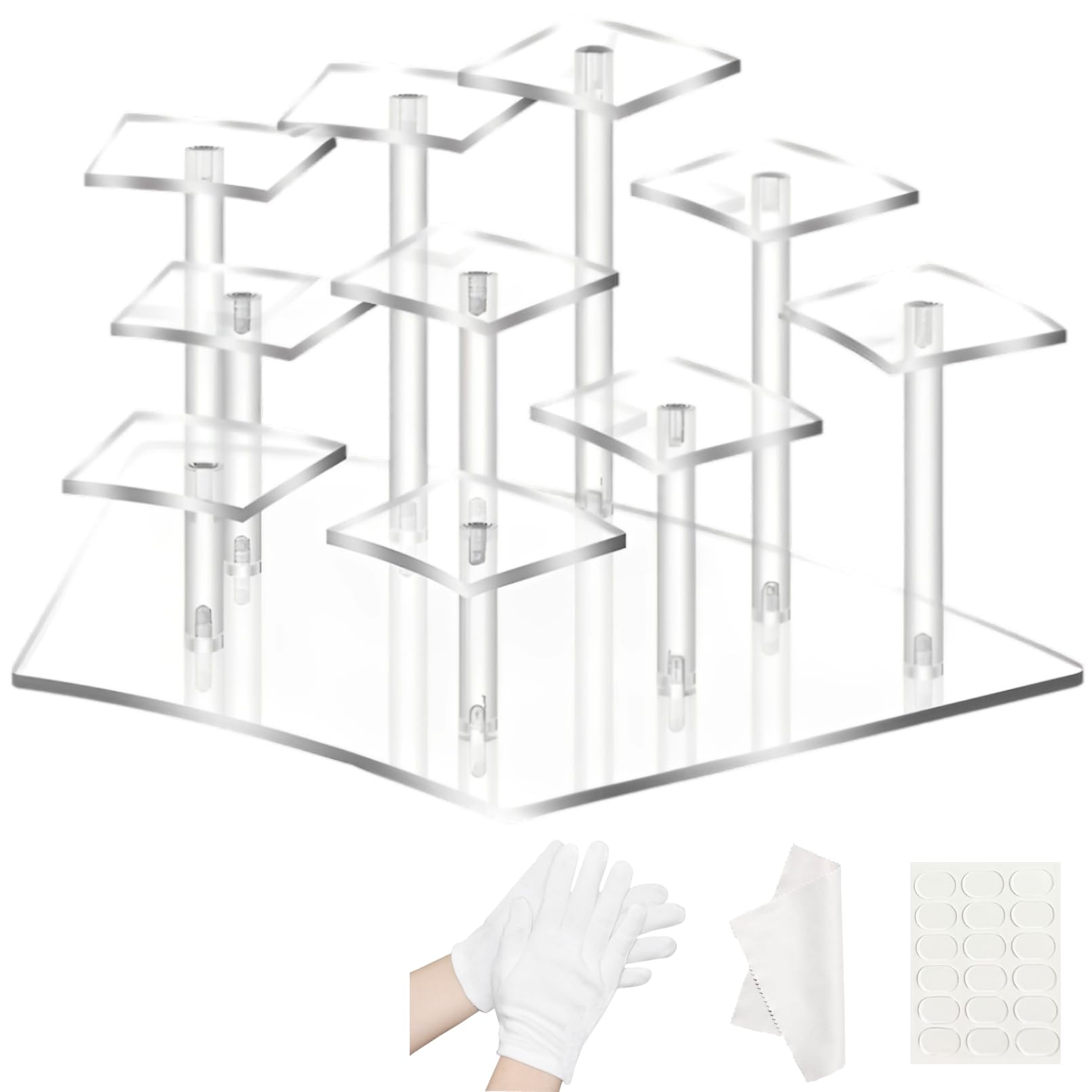 

heizi Figure Collection Figure Display Case with Fixing Tape Case, Case, Shelf, (10 Figures, Clear)