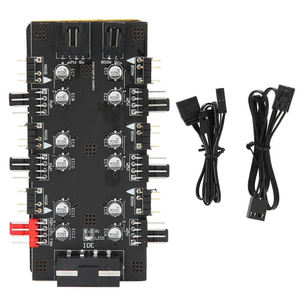 6 Way Splitter Hub 4PIN PWM Speed Regulation 3PIN ARGB Light Control Expansion BoardIDE Interface