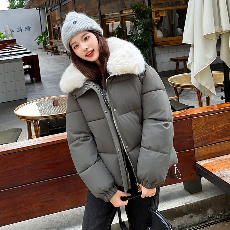 Winter new Korean version loose short cotton-padded clothes women's warm thickened hooded bread clothes cotton-padded jacket