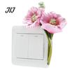 Decorative Light Switch Cover 3D Flower Sticker, Aesthetic Floral Resin Wall Plate Removable Guard Cover, Self Adhesive Art Decor for Home Bedroom