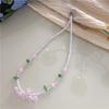 Trendy Resin Necklace Purple/Yellow Floral Leaf  Pendant Neckchains for Wedding Bridal Jewelry Unique Shape Ornaments