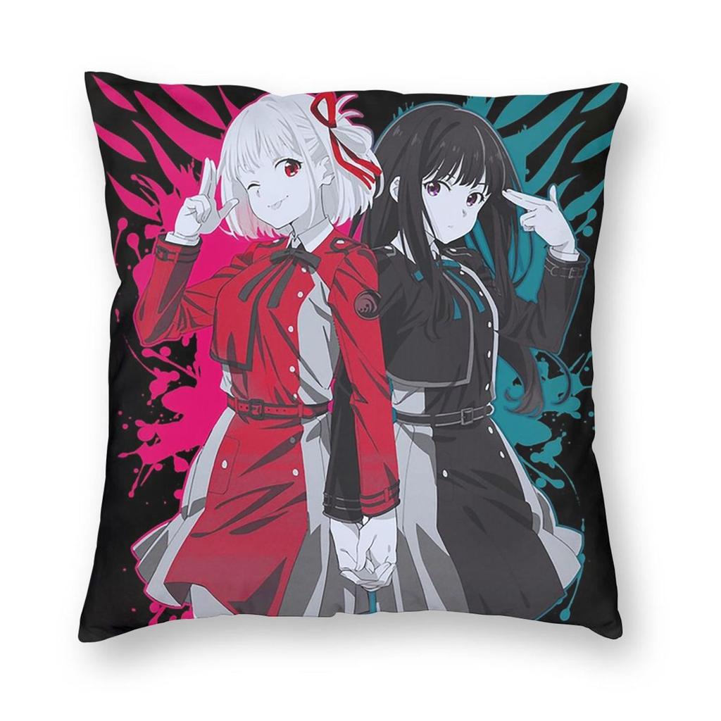 Anime Lycoris Recoil Square Pillowcase Pillow Cover Cushion Decor Comfort Throw Pillow for Home Sofa