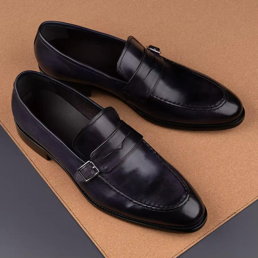 Fashion Business Loafers New Style Handmade Dress Shoes High Class Wedding Casual Office Elegant Male Suit Footwear Amazing Purple Color