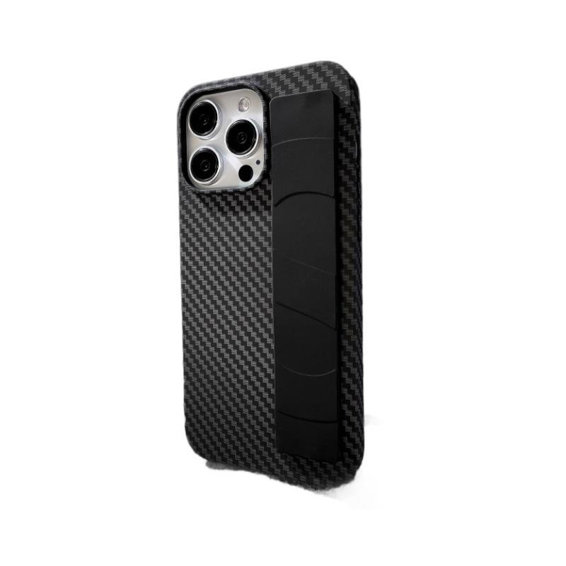 Applicable To Apple 16Pro Silicone Wristband Mobile Phone Case Carbon Fiber 15Max Anti-Drop 14 Mobile Phone Protective Case 13