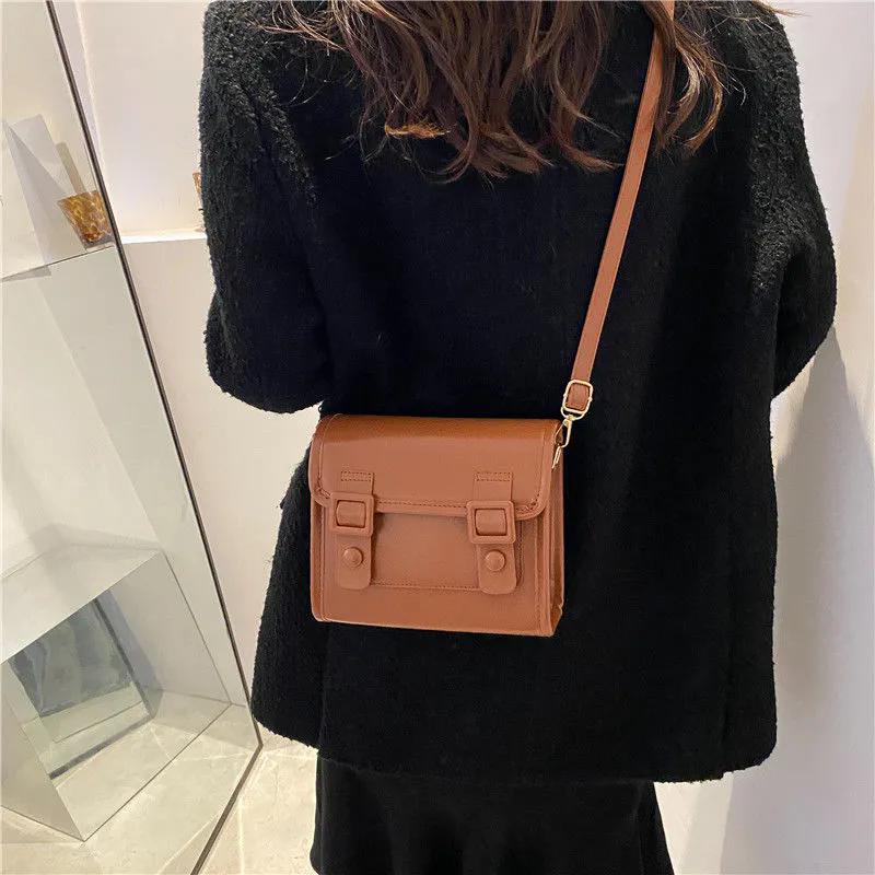 WTEMPO Casual Solid Color High Grade Retro Single Shoulder Bags Women Autumn Winter Versatile Elegant Crossbody Bags