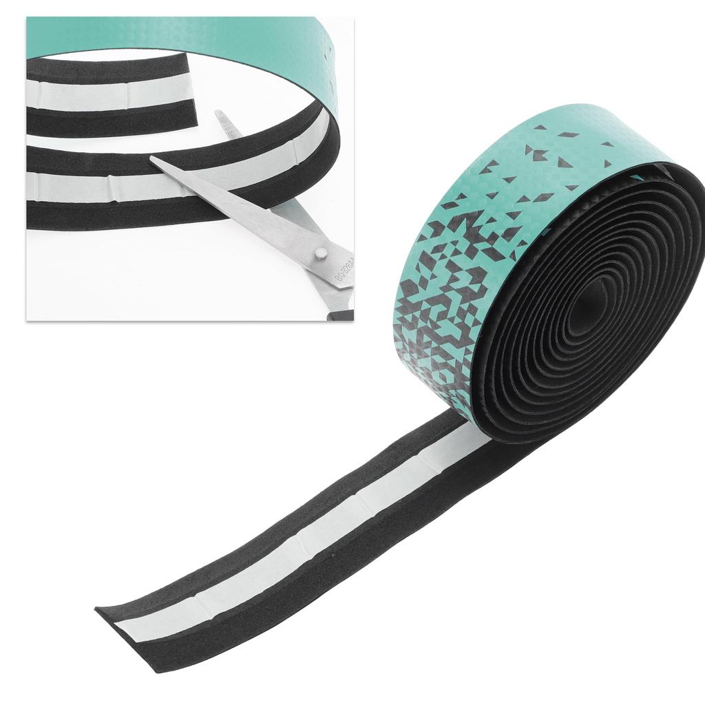 BULLSPANN 1 Pair Bicycle Handlebar Carbon Fiber Pattern Grip Tape for Road Bikes and Black and Green Tape, Anti-Slip, Shock-Absorbing, MTBs,