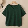 ZANZEA Women Casual V-Neck Loose Short Sleeve Knitwear T-shirt