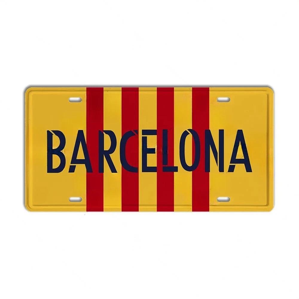 DORA Tin Sign Vintage Ctiy Aluminum Plate Barcelona MILAN Madrid Country Metal Plaque LIverpool Manchester Tottenham Decortaive Car Sign Wall