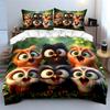 Adorable Owl Trio For Decoration Kid'S And Adults' Bedroom Decor, Exquisite Three-Piece Bedding Set Gift