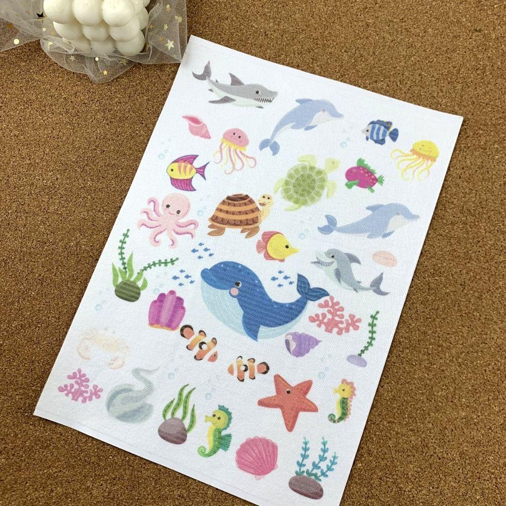 2Sheets Flowers and Ocean Designs Colorful Water Soluble Paper Beginners