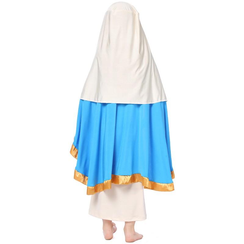 Blue Gold White Cape Dress Set Western Classical Court Style Halloween Stage Parent-Child Performance Costume