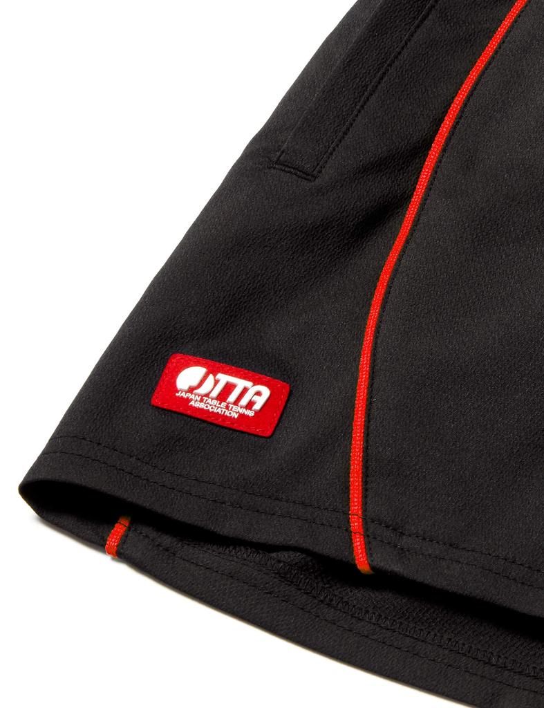 Mizuno Table Tennis Game Size Black x XS Pants, Moisture-Wicking, Quick-Drying, JTTA-Approved, Unisex, 82JB7004, Red,