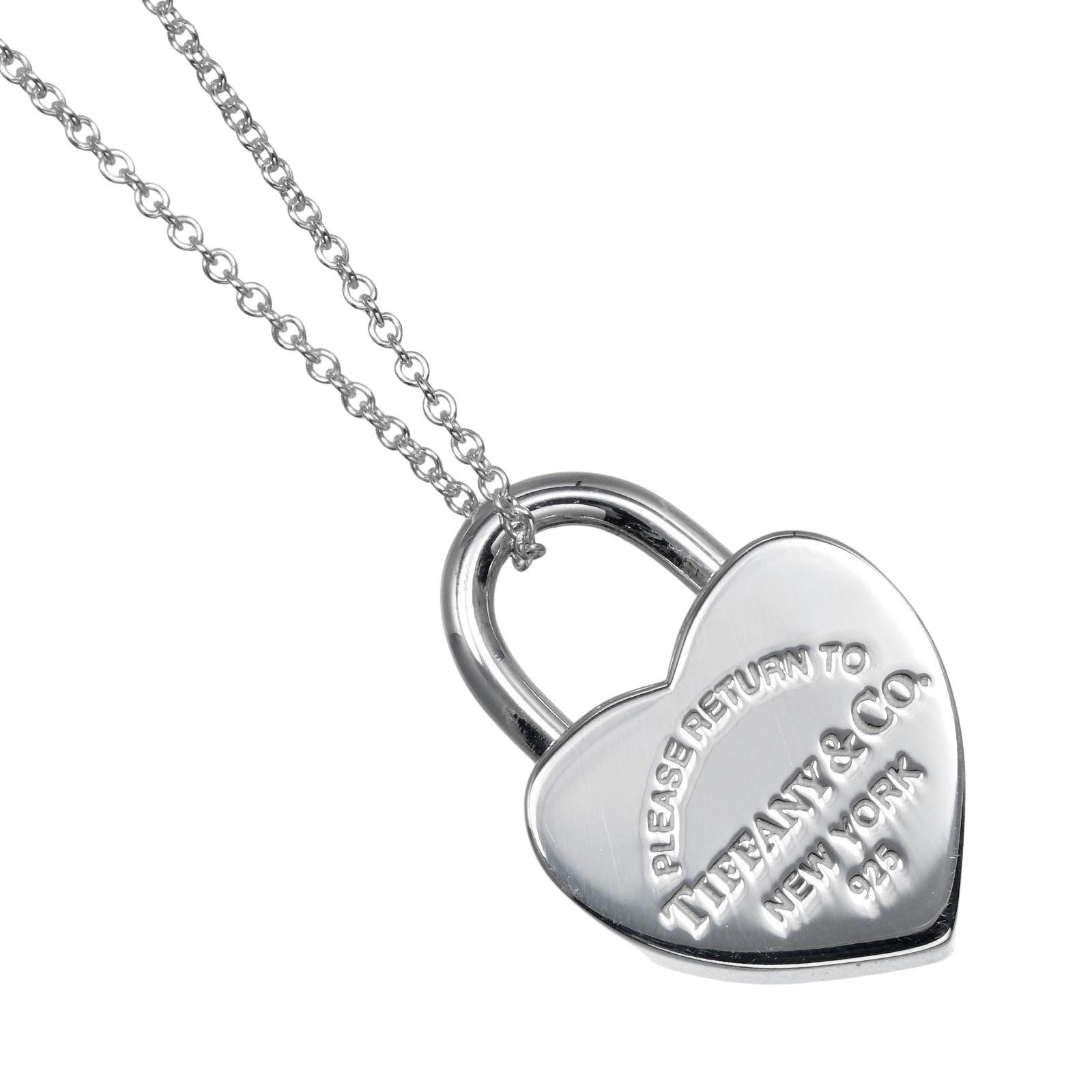 

TIFFANY&Co. Return to TIFFANY&Co. Heart Lock Necklace Silver925 9.59g Women Used