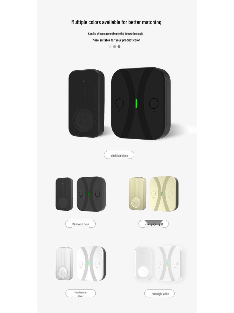 Ultra-Long Range Wireless Doorbell with Mobile Phone Control, High Volume, 300m Range, One-to-Many Functionality for Villas