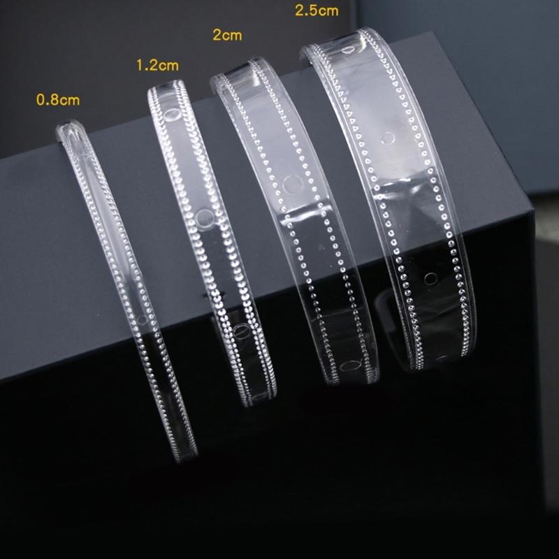 Plain Headbands Toothed Hair Hoop Headbands Clear Plastic Hair Hoop 8mm/12mm/20mm/25mm Plain Headbands Toothed Comb